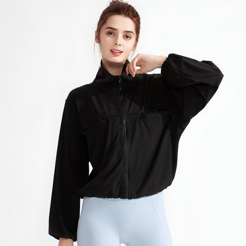 New Pocket Zipped Sports Coat Sun-proof Yoga Jacket Quick-drying
