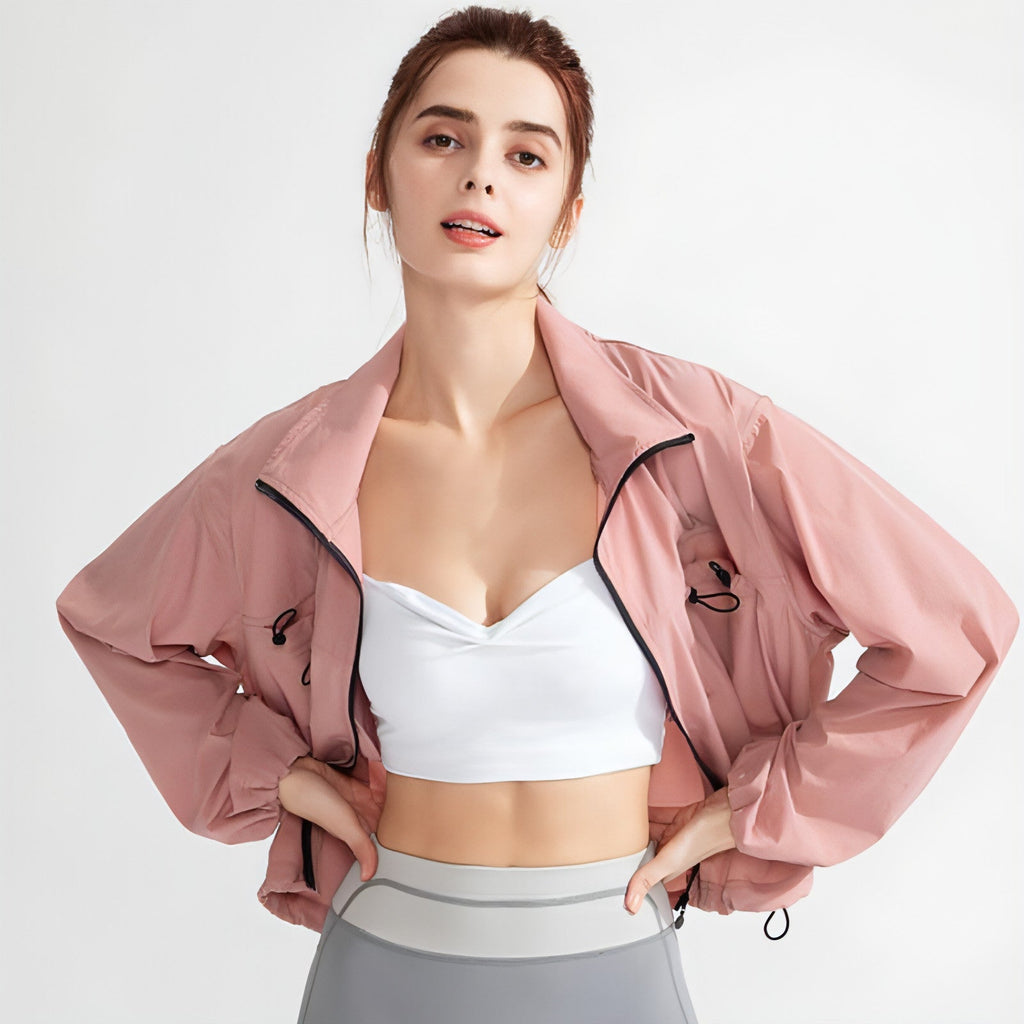 New Pocket Zipped Sports Coat Sun-proof Yoga Jacket Quick-drying