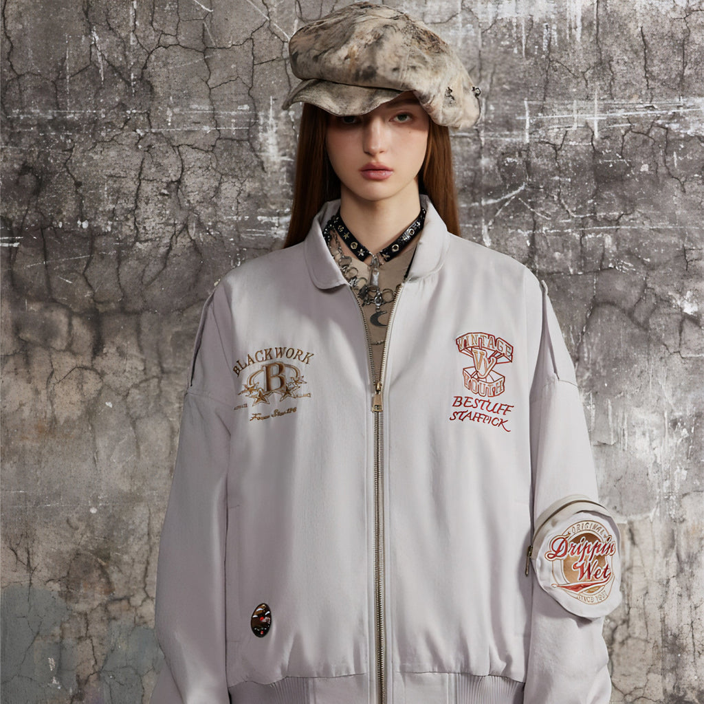 Lapel Baseball Uniform Jacket Men