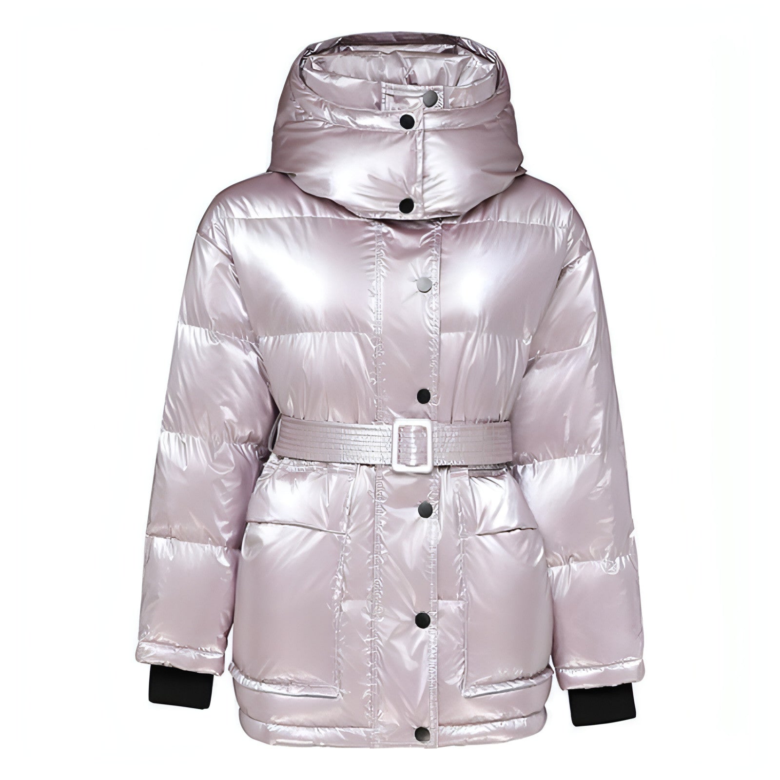 Winter Jacket Thick Mid-length Waist White Duck Down Jackets Slim Belt