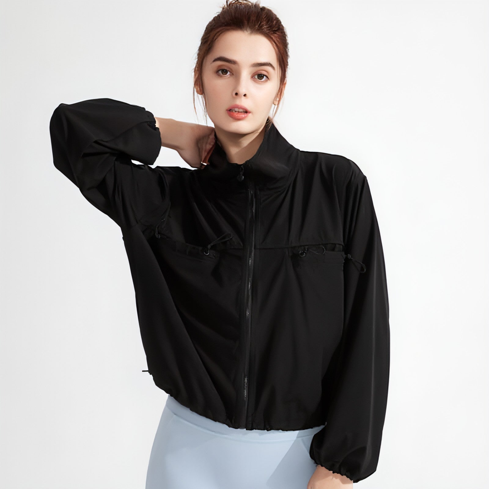 New Pocket Zipped Sports Coat Sun-proof Yoga Jacket Quick-drying