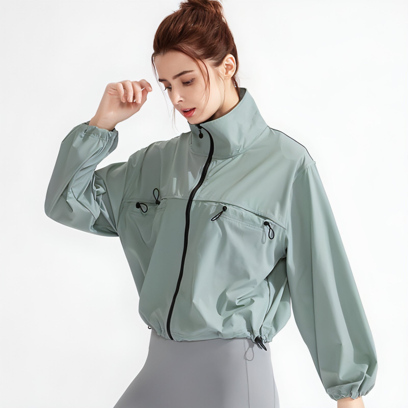 New Pocket Zipped Sports Coat Sun-proof Yoga Jacket Quick-drying